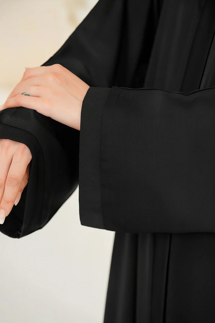 Nida Fabric Pocket Abaya for Women – Black