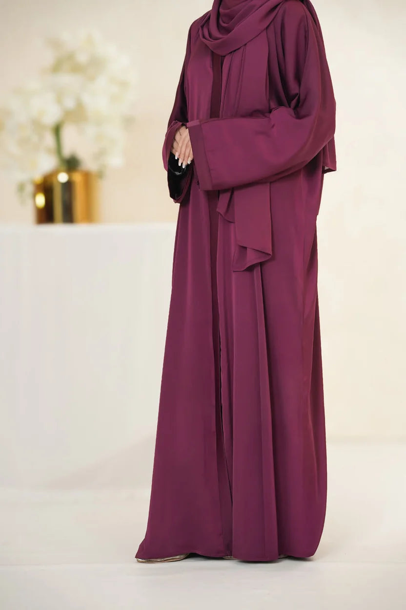 Nida Fabric Pocket Abaya for Women – Maroon