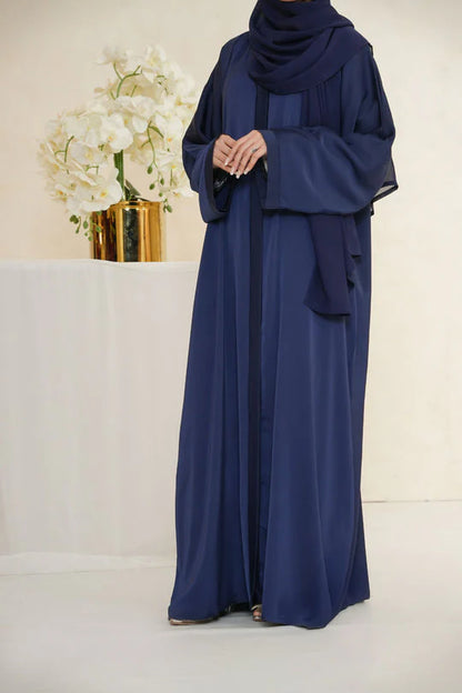 Nida Fabric Pocket Abaya for Women – Navy