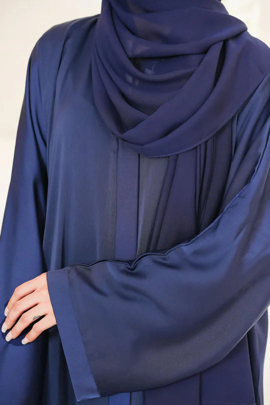 Nida Fabric Pocket Abaya for Women – Navy