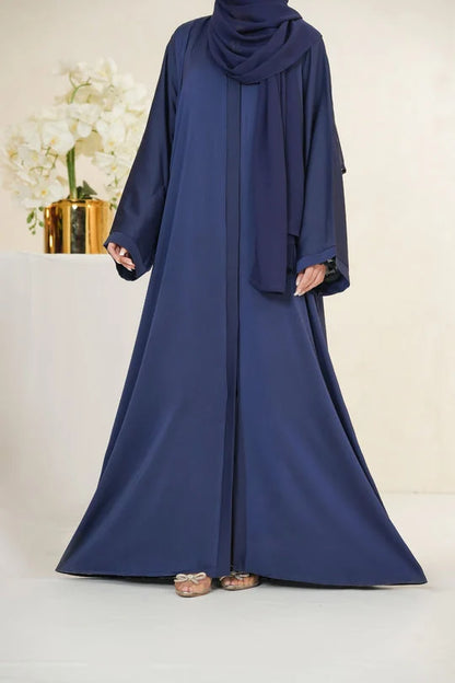 Nida Fabric Pocket Abaya for Women – Navy
