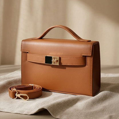 Noir Elegance Structured Crossbody Bag