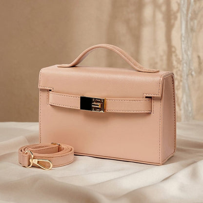 Noir Elegance Structured Crossbody Bag