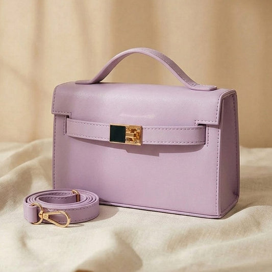 Noir Elegance Structured Crossbody Bag