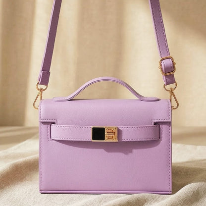 Noir Elegance Structured Crossbody Bag