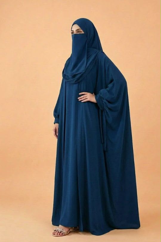 4 Piece Kaftan Abaya Set - Royal Blue