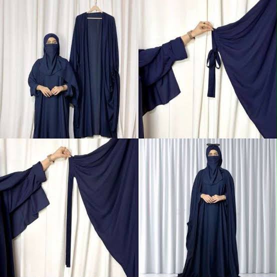 4 Piece Kaftan Abaya Set - Royal Blue